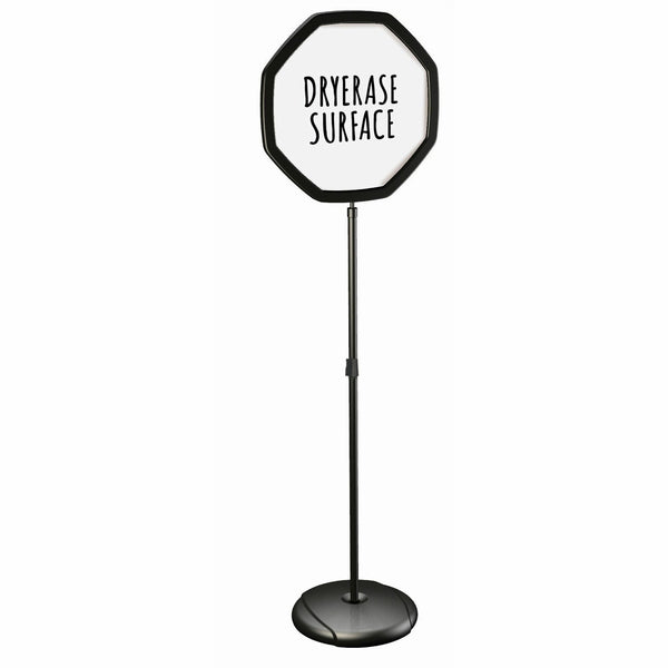 MasterVision Floor Stand Sign Holder, Octagon 16x16 sign, 68" high, Black Frame (BVCSIG08070101) Each