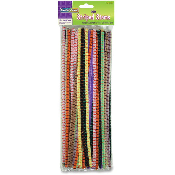 Creativity Street Striped Stems, 12" x 1/4", 100 Pcs (PAC716001) Pack of 100