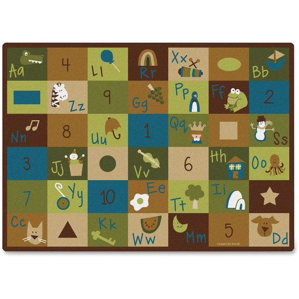 Carpets for Kids Learning Blocks Rug, Nature, 4'5" x 5'10", Rectangle, Multi (CPT37701) Each