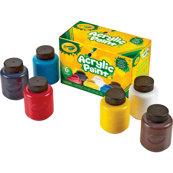 Crayola Acrylic Paint, 2oz., 6/ST, Assorted (CYO201997)