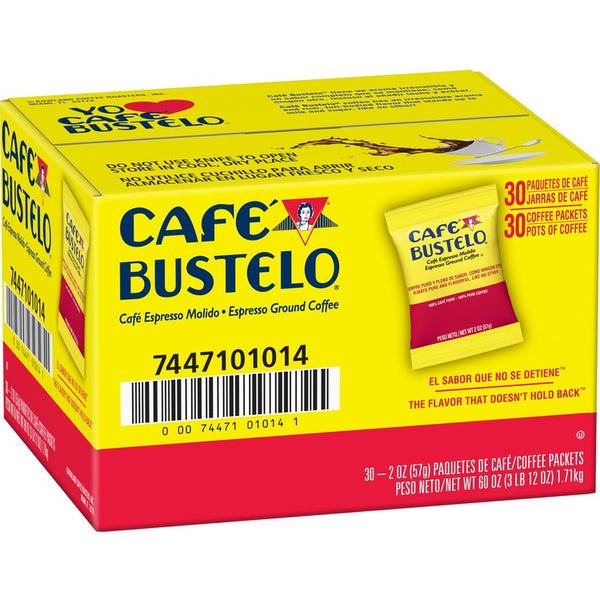 Caf&eacute; Bustelo&reg; Espresso Blend Coffee, Cafe Buselo, 30/CT, Dark Brown (FOL1014) Case of 30