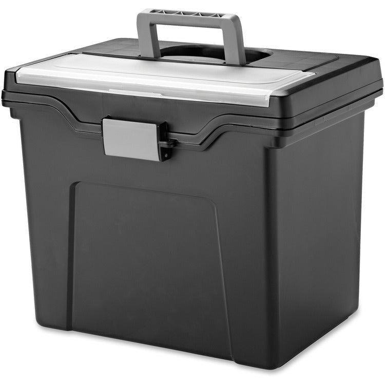 IRIS Portable File Box, Letter, 11.7" x 10.2" x 13.8", Black (IRS110977) Each