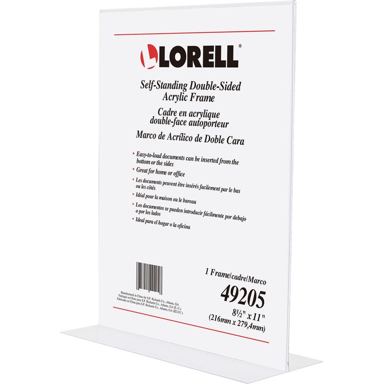 Lorell Double Sided Frame, Acrylic, 8.5" x 11", Clear (LLR49205)