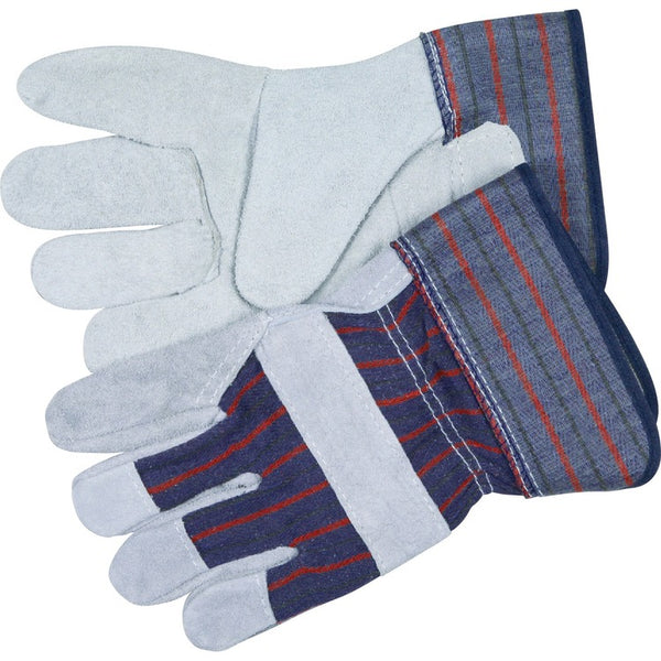 MCR Safety Split Leather Palm Gloves, Medium, Gray, Pair (MCSCRW12010M) 1 Pair