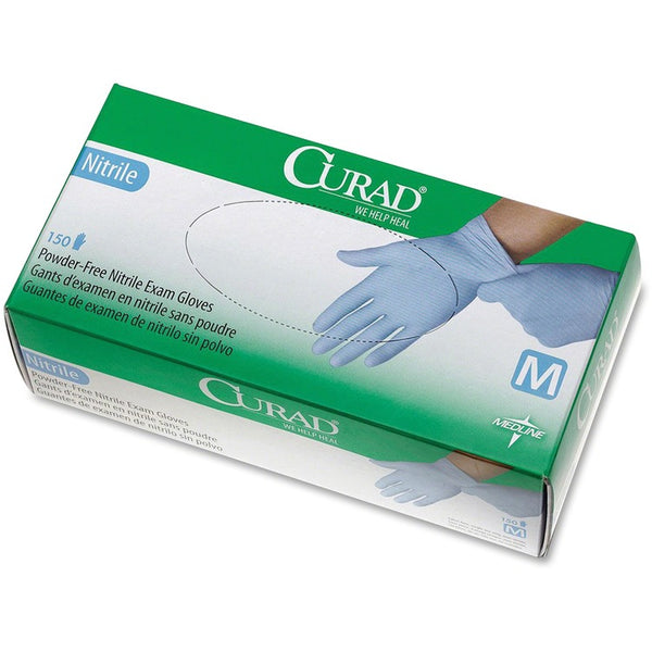 Curad Nitrile Exam Glove, Powder-Free, Medium, 150/Box (MIICUR9315) Box of 150