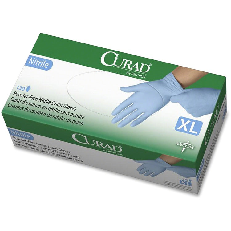 Curad Nitrile Exam Glove, Powder-Free, X-Large, 130/Box (MIICUR9317) Box of 150