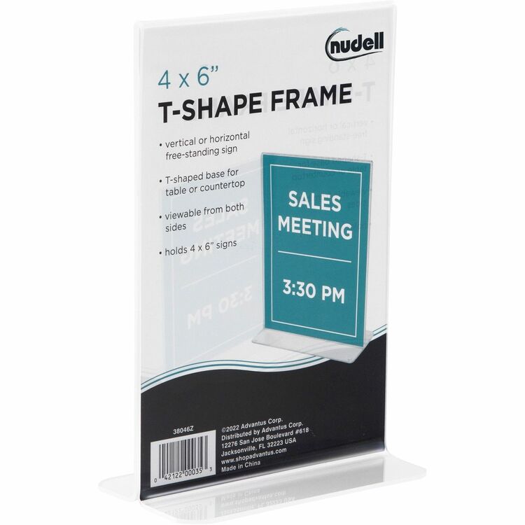 Golite nu-dell Clear Plastic Sign Holder, Free-Standing, 4 x 6 (NUD38046Z) Each