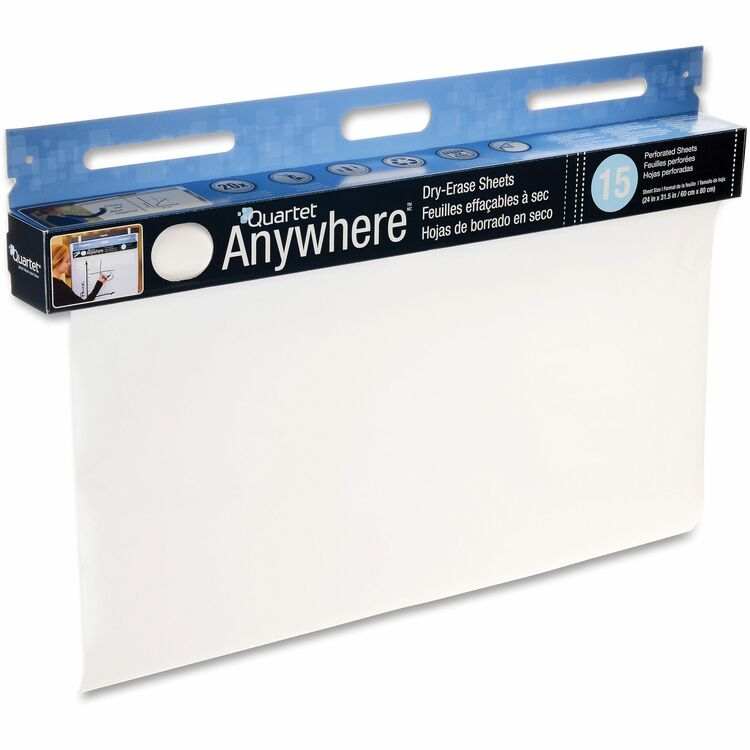 Quartet Dry-Erase Sheets, Tear Off Sheets, 40ft RL, 15 SHT/RL, White (QRT85563) 1 Roll