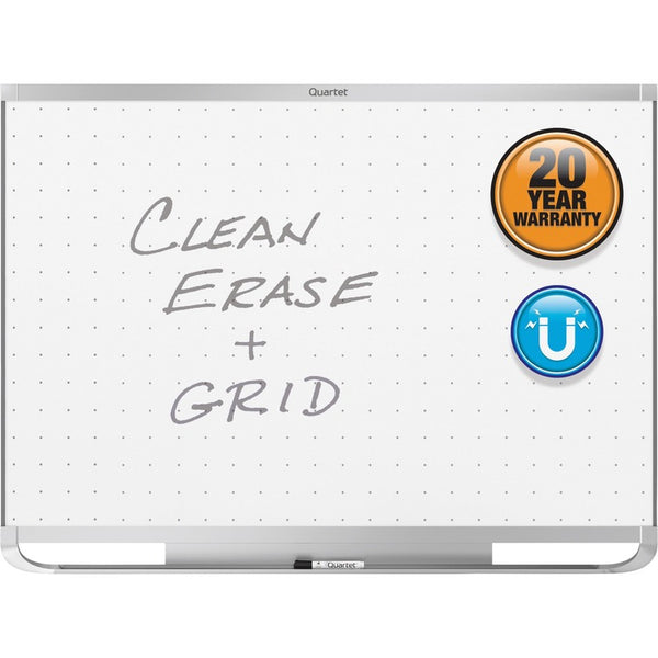 Quartet Prestige 2 Magnetic Total Erase Whiteboard, 72 x 48, Aluminum Frame (QRTTEM547A)