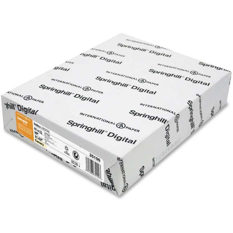 Springhill Digital Index Color Card Stock, 90 lb, 8 1/2 x 11, Canary, 250 Sheets/Pack (SGH035100) Pack of 250