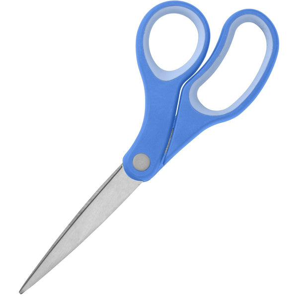 Sparco Scissors, Bent, 8", Rubber Handle, Blue (SPR39043) Each