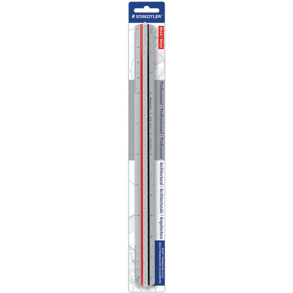 Staedtler Architects Triangular Scale, Mars, ALM, 12", Silver (STD987M1831BK) Each