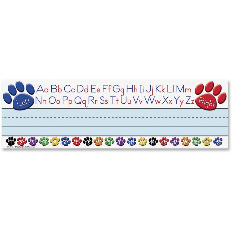 Teacher Created Resources Paw Prints Left/Right Alphabet Nameplate, 36/Pack (TCR4040) Each