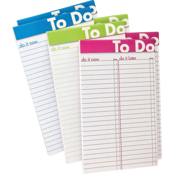 Ampad To Do List Notepad, 5" x 8", 50Shts, Color Ruled, 6/PK, Assorted (TOP20002) Pack of 6