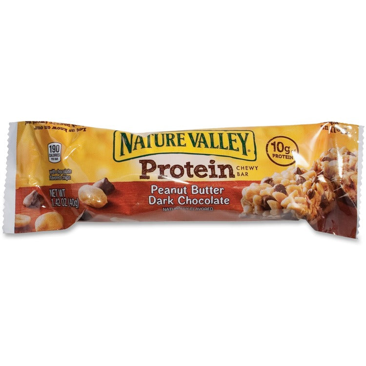 NATURE VALLEY Protein Chewy Bar, Peanut Butter Chocolate, Box, 1.5 lb, 16 per box (GNMSN31849) Box of 16