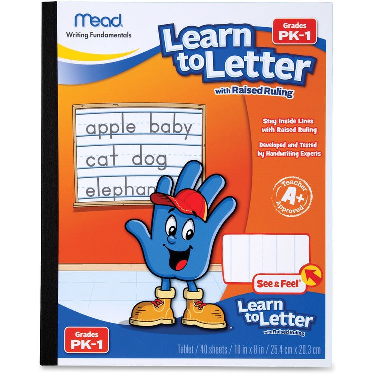 Mead Learn To Letter, See and Feel, Raised Ruling, 40 Sheets/BK, AST (MEA48122)