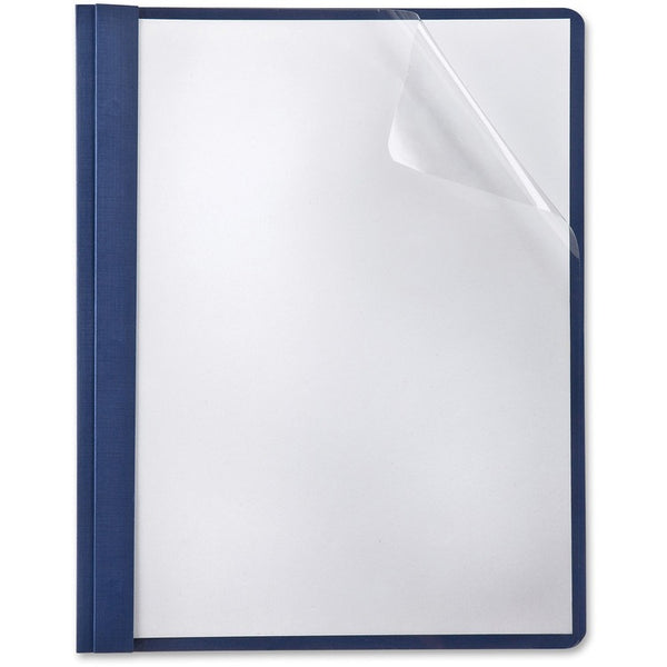 Oxford Paper Report Cover, Tang Clip, Letter, 1/2" Capacity, Clear/Navy, 5/Pack (OXF50443) 1 Pack of 5