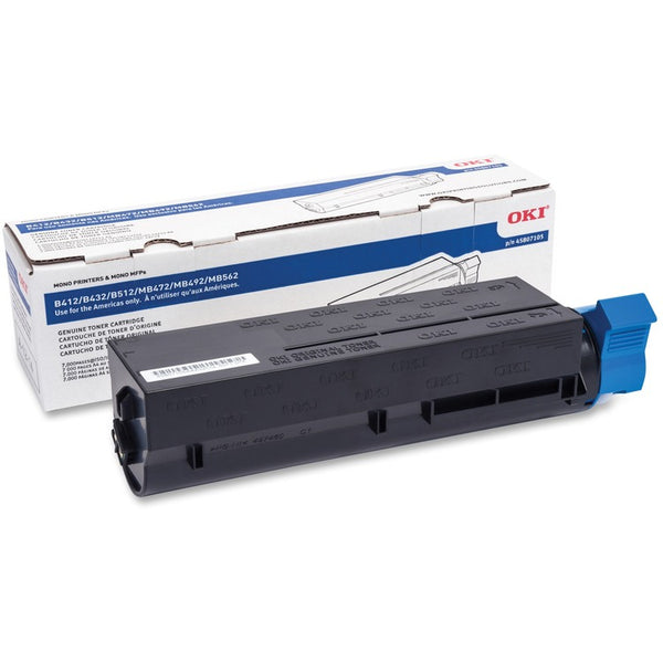 Oki 45807105 Toner, 7000 Page-Yield, Black (OKI45807105)