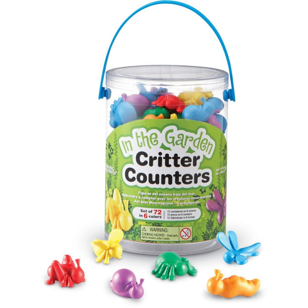 Learning Resources Garden Critter Counters, 72Pcs, Multi (LRNLER3381) Pack of 72