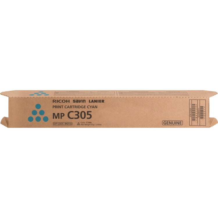 Ricoh Toner Cartridge for MPC305, 4000 Page Yield, Cyan (RIC842122) Each