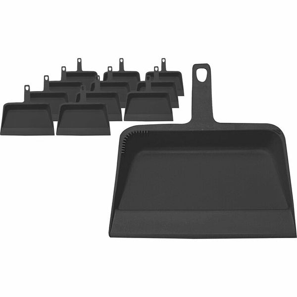 Genuine Joe Dust Pan, Heavy-Duty Plastic, 12", 12/CT, Black (GJO02406CT)