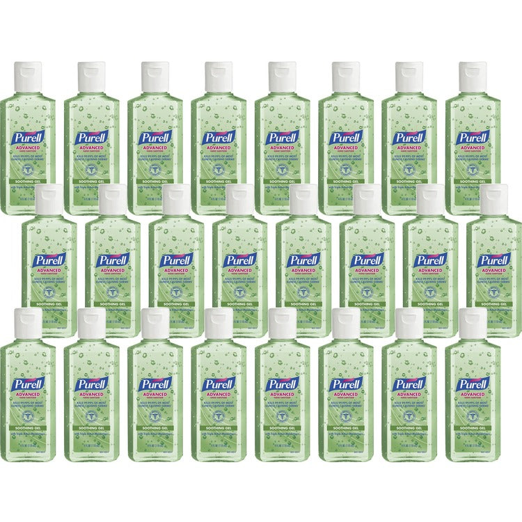 PURELL&reg; Advanced Instant Hand Sanitizer with Aloe, 4 oz Flip-Cap Bottle, 24/Carton (GOJ963124CT) Case of 24