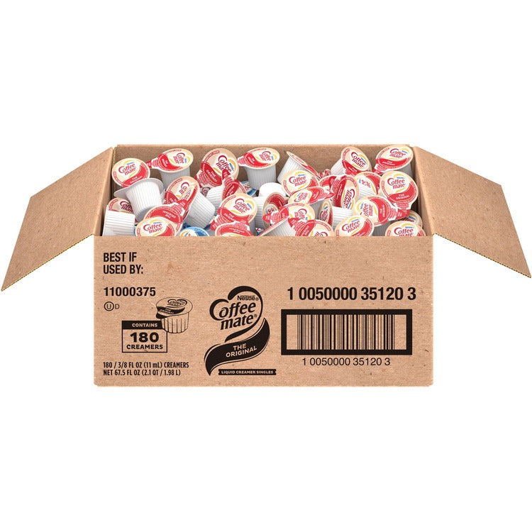 Coffee mate Coffee-Mate Liquid Creamer Singles, 180/CT, Original (NES35120) Case of 180