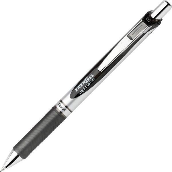 EnerGel Gel Pen, Retractable, Metal Tip, .7mm, 12/BX, Black Barrel/Ink (PENBL77ADZ) 1 Dozen