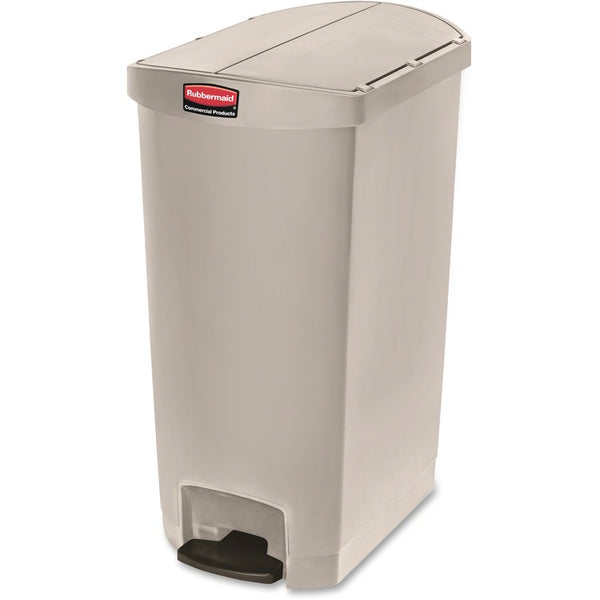 Rubbermaid Commercial Slim Jim Resin Step-On Container, End Step Style, 18 gal, Beige (RCP1883551) Each