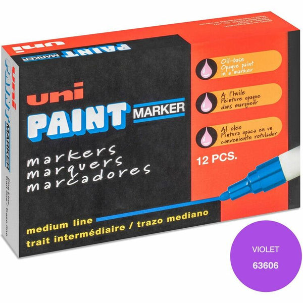 uni&reg; Uni-Paint PX-20 Oil-Based Medium Point Marker, Medium Marker Point, Violet Oil Based Ink, 12/Dozen (UBC63606DZ) 1 Dozen