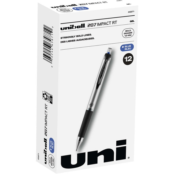 uniball&trade; Gel Impact Pen, Retractable, Refillable, 1.0mm, 12/BX, Blue Ink (UBC65871DZ) 1 Dozen