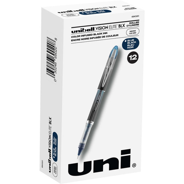 uniball&trade; Rollerball Gel Pen, Refill, Micro Pt, .5mm, 12/BX, BE/BK Ink (UBC69020DZ) 1 Dozen