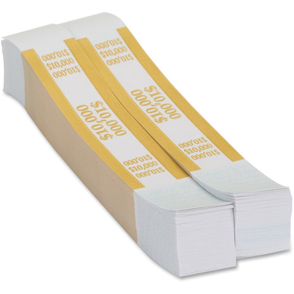 PAP-R Currency Strap, 10, 000 Dollars, Yellow/Kraft (PQP410000) Pack of 1000