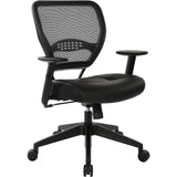 Office Star Professional Dark Air Grid Back Managers Chair, Leather Seat Material, 5-star Base, Black (OSP5700E) Each