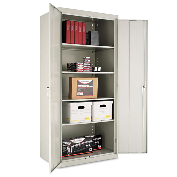 Alera® Assembled 78" High Heavy-Duty Welded Storage Cabinet, Four Adjustable Shelves, 36w x 24d, Light Gray (ALECM7824LG)