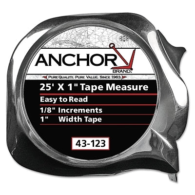 Anchor Brand® Easy to Read Tape Measure, 1 in x 25 ft, Yellow (103-43-127) Each
