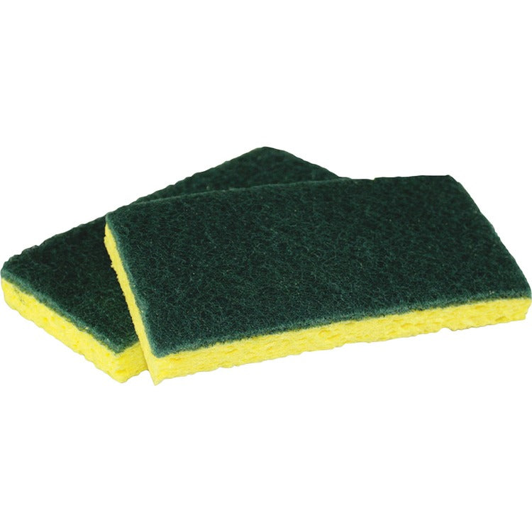 Impact Scubber Cellulose Sponge, 6.25"x3.2", 6/PK, Yellow/Green (IMP7130P) Pack of 6