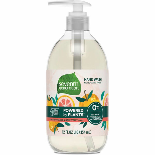 Seventh Generation Natural Hand Wash, Mandarin Orange & Grapefruit, 12 oz Pump Bottle (SEV22925)