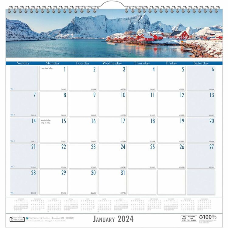 House of Doolittle Monthly Wall Calendar, 12"x12", Wirebound, January 2026 to December 2026 (HOD328) Each