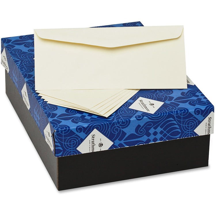 Strathmore Business Envelopes, .25 Cotton, 4.125" x 9.5", 24lb, 500/BX, WE (MOWM45831) Box of 500