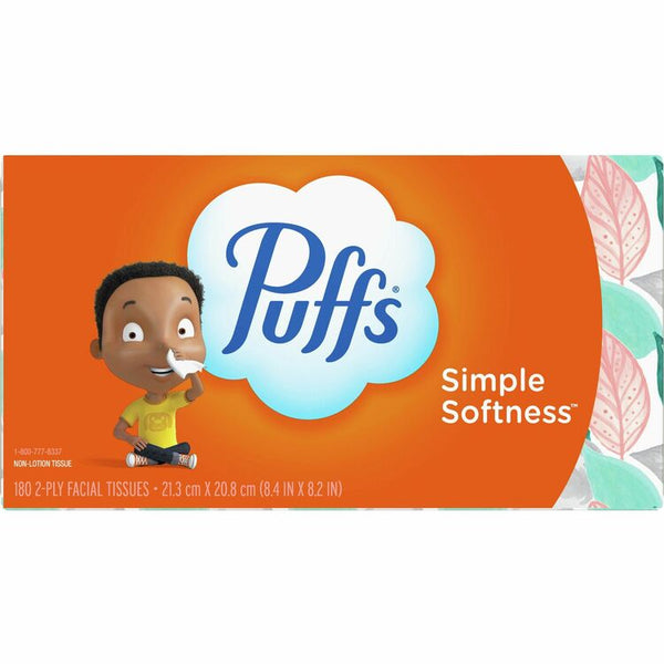 Puffs Basic Facial Tissue - 1 Ply - 8.50" x 8.40" - White - Strong, Soft - For Face - 180 Per Box - 24 / Carton (PGC87611)