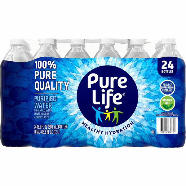 Pure Life Purified Water, 0.5 liter Bottles, 24/Carton, 78 Cartons/Pallet (NLE101264PL) 1 Pallet