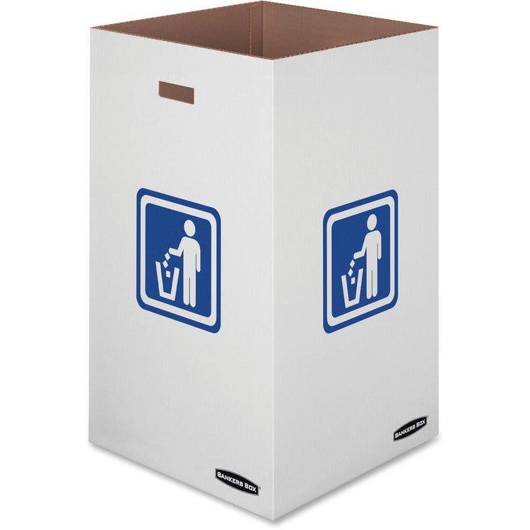 Bankers Box Waste and Recycling Bin, 42 gal, White, 10/Carton (FEL7320101)