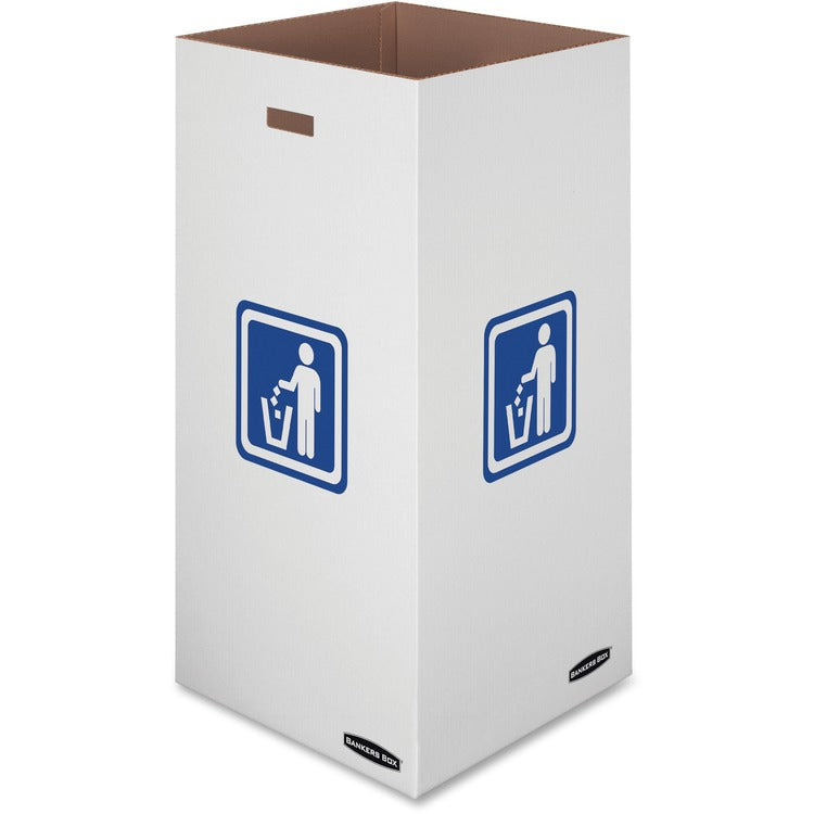 Bankers Box Waste and Recycling Bin, 50 gal, White, 10/Carton (FEL7320201)