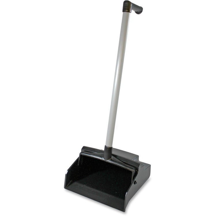 Genuine Joe Dust Pan, Lobby Master, PVC Handle, Plastic, 32"x12"11", Black (GJO85147)