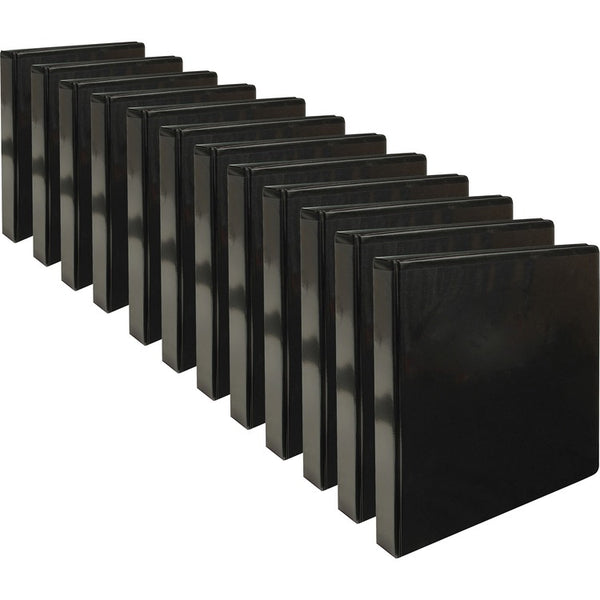 Business Source View Binder, w/ 2 Inside Pockets, 1" Capacity, 12/CT, Black (BSN09952CT) Case of 12