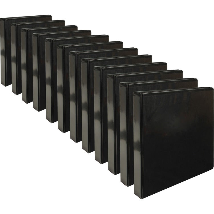 Business Source View Binder, w/ 2 Inside Pockets, 1" Capacity, 12/CT, Black (BSN09952CT) Case of 12