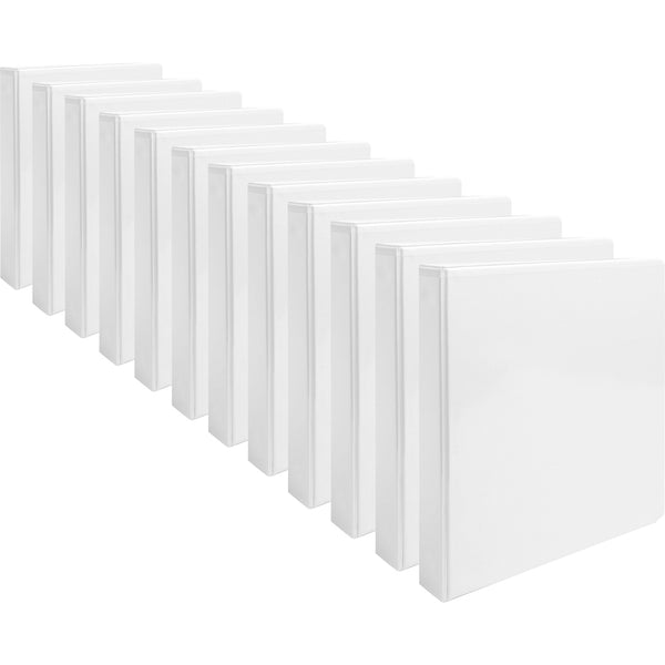 Business Source View Binder, w/ 2 Inside Pockets, 1" Capacity, 12/CT, White (BSN09953CT) Case of 12