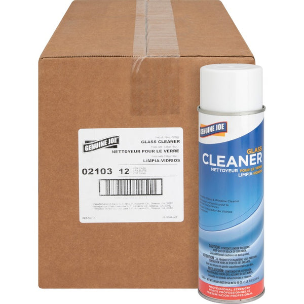 Genuine Joe Glass and Multi-Surface Cleaner, Aerosol Can, 19 oz., 12/CT (GJO02103CT)