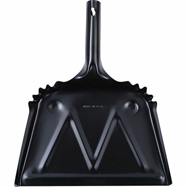 Genuine Joe Heavy-Duty Metal Dustpan, 12", Black (GJO58143)